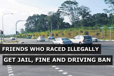 Friends who raced illegally get jail, fine and driving ban
