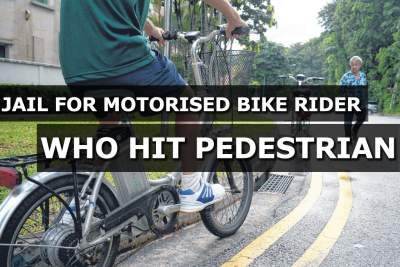 A man who knocked down an elderly woman while on his motorised bicycle jailed