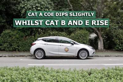 A slight dip in Cat A COE, and slight increases for Cat B and E premiums