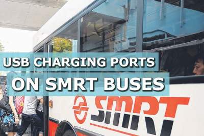 USB charging ports on SMRT buses