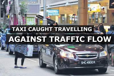 Taxi caught travelling against traffic flow