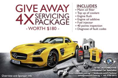 V-Tec Asia Automotive servicing packages to be won!