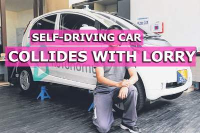 Self-driving car collides with lorry at Biopolis Drive