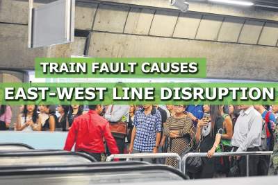 Train fault disrupts operation on the East-West Line during evening peak hour
