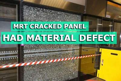 Material defect behind one-north station's cracked panel