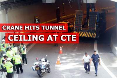 Crane hits tunnel ceiling at CTE, causing massive jam near Upper Cross Street