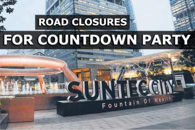 Road closures near Suntec City this weekend for countdown party