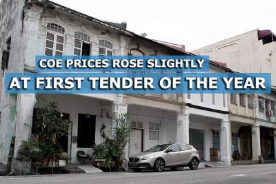 COE prices rose slightly at the first tender for this year