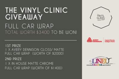 $3,400 worth of full car wraps to be won!