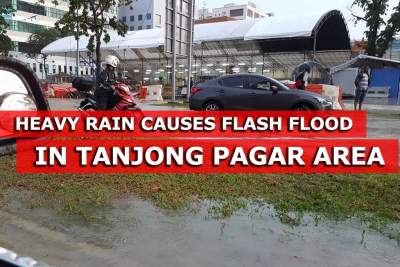 Heavy rain causes flash floods in Tanjong Pagar area on Monday morning