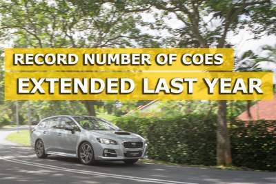 COEs extended for a record number of vehicles last year