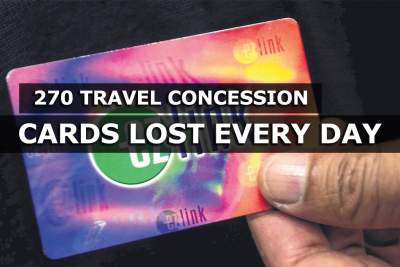 270 travel concession cards lost every day last year