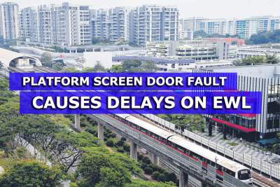Delays on East-West Line due to platform screen door fault at Bedok station