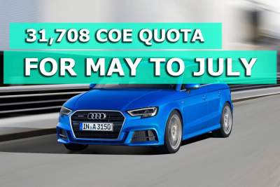 COE quota for May 2017 to July 2017 will be 31,708