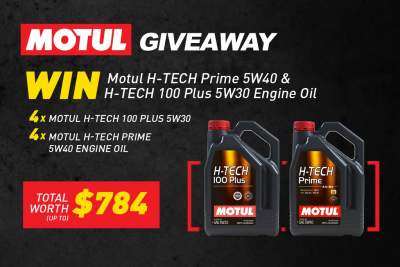 Motul H-Tech Prime 5W40 and H-Tech 100 Plus 5W30 worth up to $784 to be won!