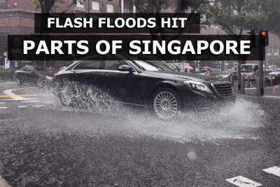 Flash floods hit parts of Singapore on Tuesday afternoon