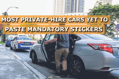 Most private-hire cars yet to paste mandatory stickers
