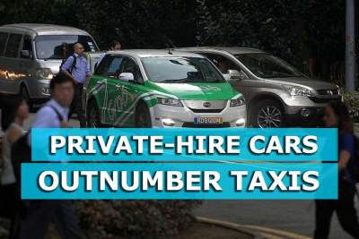 Private-hire cars outnumber taxis by a mile