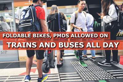 Foldable bikes, PMDs on buses, trains all day