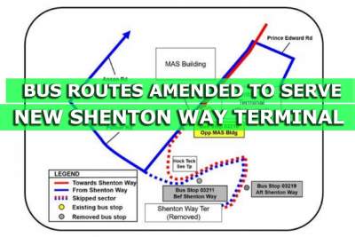 SMRT bus service 700 and 970 routes amended to serve new Shenton Way Teminal