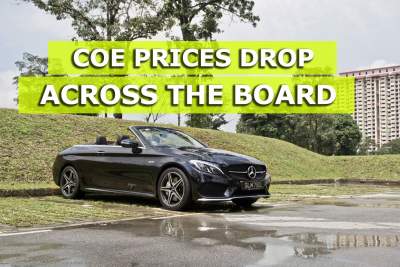 Cat A COE prices drop to lowest point in over a year
