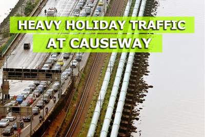 Heavy holiday traffic at Causeway