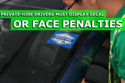 Private-hire car drivers must display decal or face penalties from July