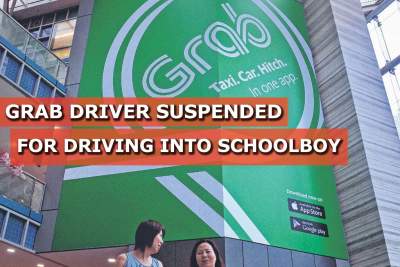 Grab driver suspended for driving into schoolboy