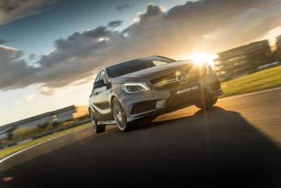 Autonomous braking technology at Mercedes-Benz World