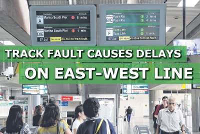 Track fault delays trains on EW Line for four hours