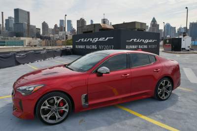 Kia makes fashion statement in New York with Stinger runway racing challenge