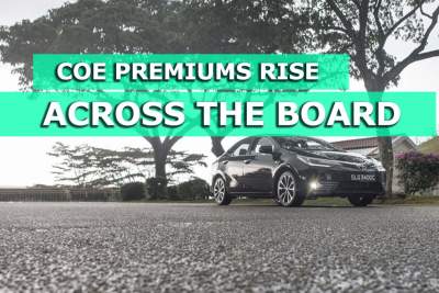 COE premiums rise across the board following record-low Cat A prices