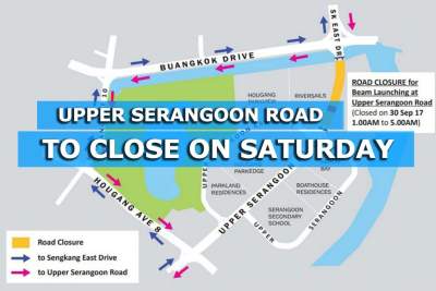 Upper Serangoon Road to close four hours on Saturday morning for construction