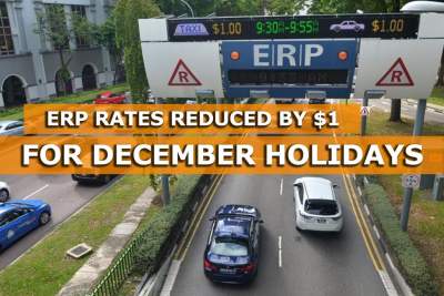 ERP rates at some roads, expressways to be reduced by $1 during December