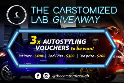 The Carstomized Lab auto styling vouchers worth up to $900 to be won
