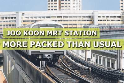 Joo Koon MRT station more packed than usual due to suspension of train services