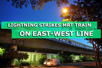 Lightning strikes MRT train, injury suspected