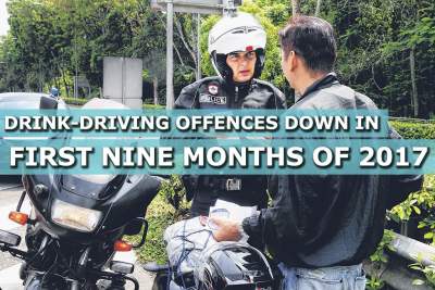 Drink-driving offences down in first nine months of 2017