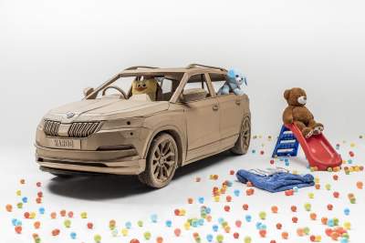 Skoda creates cardboard version of its Karoq compact SUV