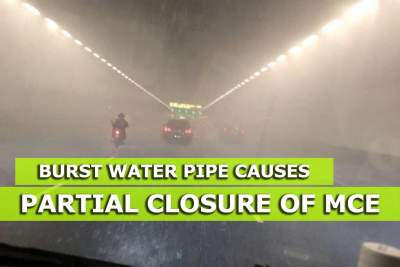 Burst water pipe causes partial closure of MCE on Tuesday night