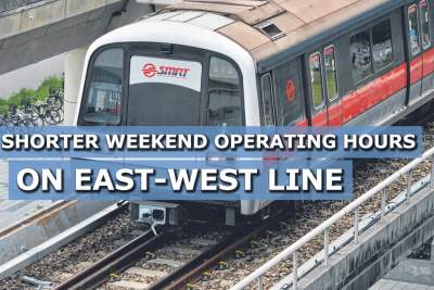 Shorter weekend operating hours on all East-West Line stations in March