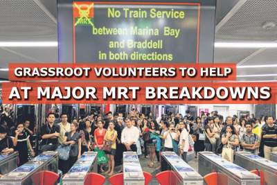Grassroots volunteers to help at major MRT breakdowns