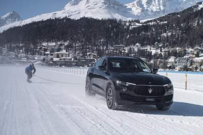 Jamie Barrow and Maserati Levante break Guinness World Record on snow