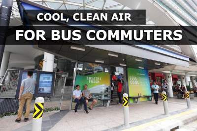 An oasis of cool, clean air for bus commuters