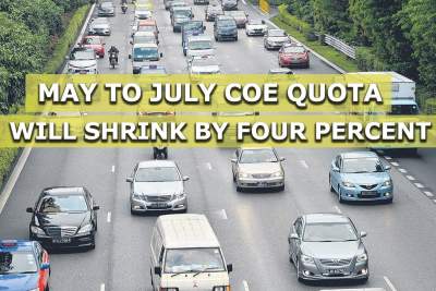 May to July COE quota to shrink by 4% as zero-growth policy continues