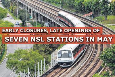 Early closures, late openings of seven MRT stations along NSL in May
