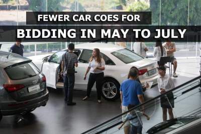 Fewer car COEs for bidding in May to July