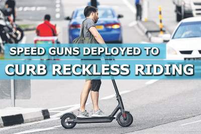 Speed guns deployed to curb reckless riding by e-scooter users and cyclists