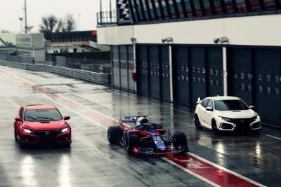 Powered by Honda on track and on the road