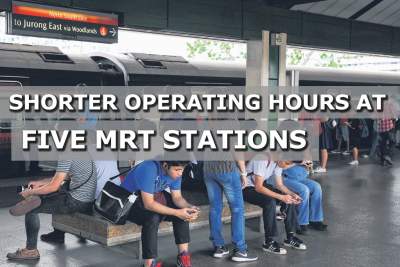 Shorter operating hours at five MRT stations from June to July